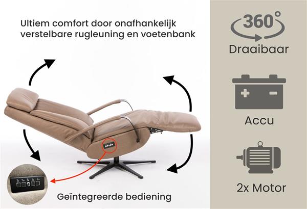 Grote foto sale reggio relaxfauteuil elektrisch verstelbaar met accu huis en inrichting stoelen