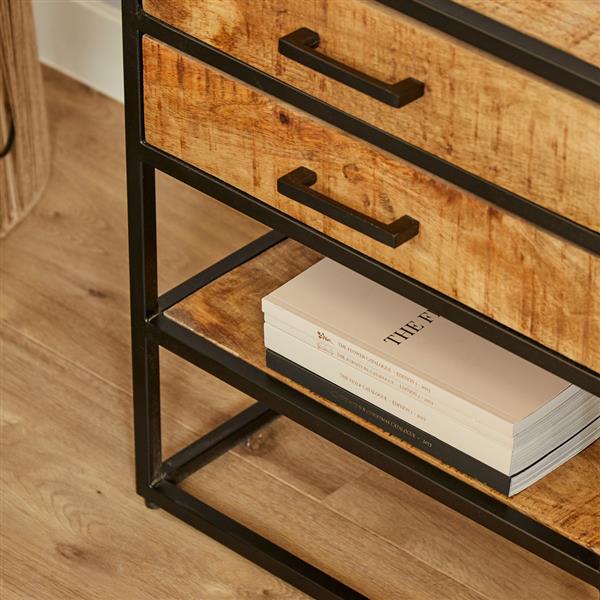 Grote foto bijzettafel nachtkastje denver mangohout en metaal huis en inrichting overige