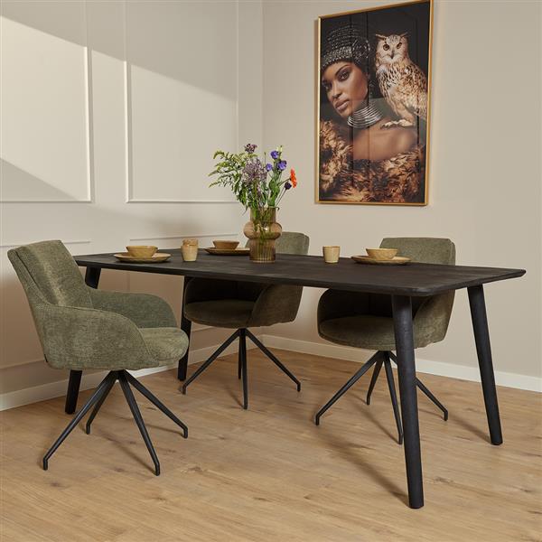 Grote foto eettafel omaha black 240 cm huis en inrichting eettafels