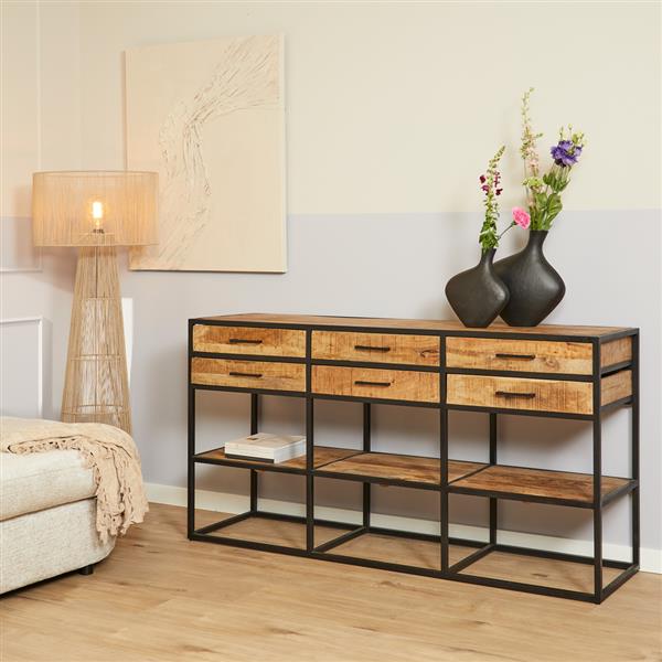 Grote foto dressoir denver 160 cm mangohout en metaal huis en inrichting overige