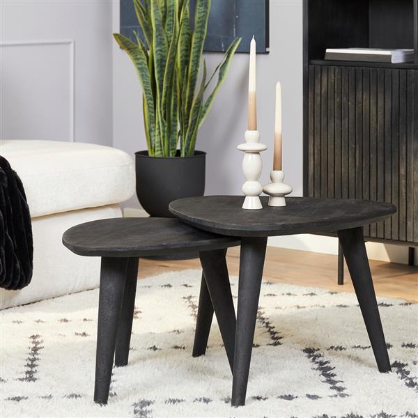 Grote foto salontafel set van 2 omaha black huis en inrichting eettafels