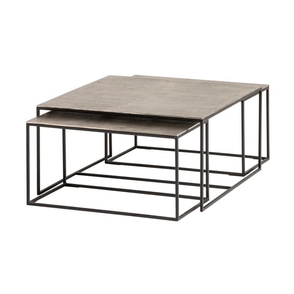 Grote foto silverstone salontafel set van 3 raw nickel black patina huis en inrichting eettafels