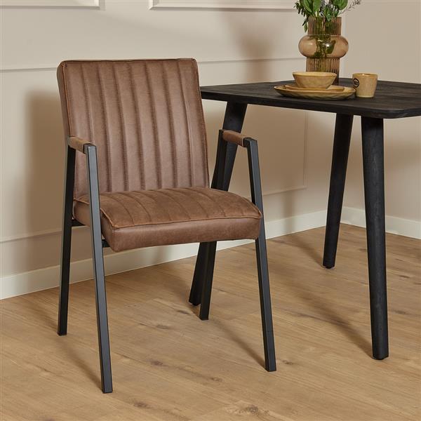 Grote foto eetkamerstoel tivoli met armleuning bull brown huis en inrichting stoelen