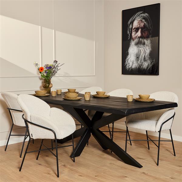 Grote foto boomstamtafel boston black 220 cm huis en inrichting eettafels