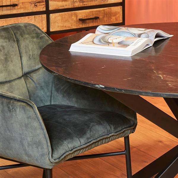 Grote foto eetkamertafel lynn rond zwart marmer 130 cm huis en inrichting eettafels