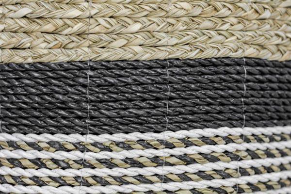 Grote foto mandenset malibu zwart naturel wit raffia zeegras set van 3 doe het zelf en verbouw materialen en producten