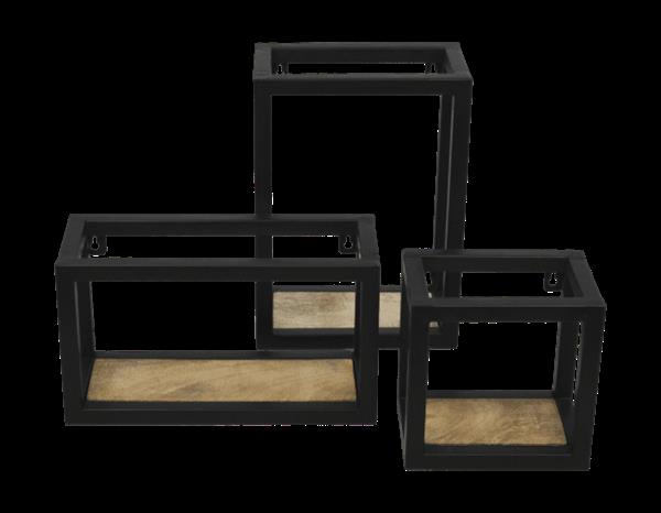 Grote foto wandbox levels 20x20 cm mangohout ijzer huis en inrichting woningdecoratie