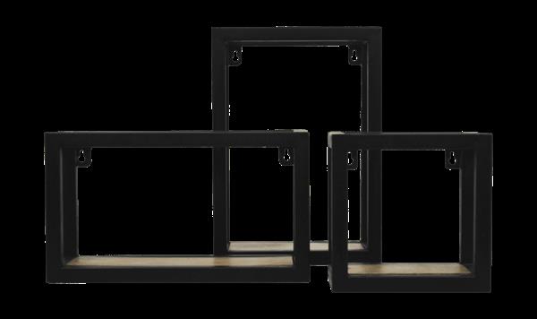 Grote foto wandbox levels 20x20 cm mangohout ijzer huis en inrichting woningdecoratie