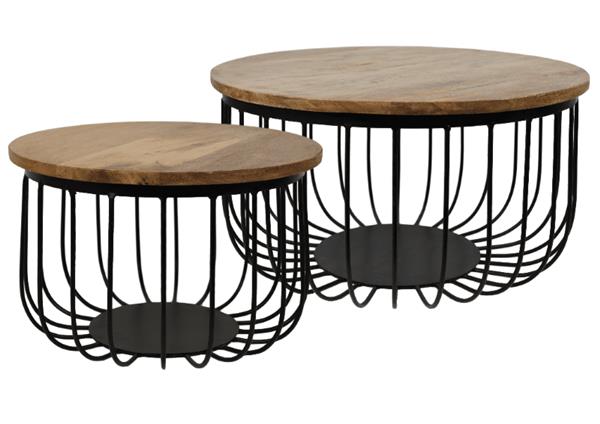 Grote foto salontafel maden 60 cm mangohout ijzer set van 2 huis en inrichting eettafels