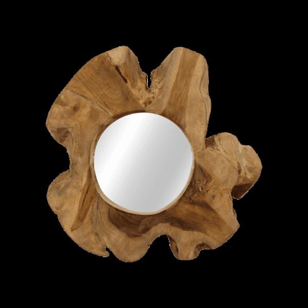 Grote foto wandspiegel kecik 30x30 naturel teak glas huis en inrichting woningdecoratie