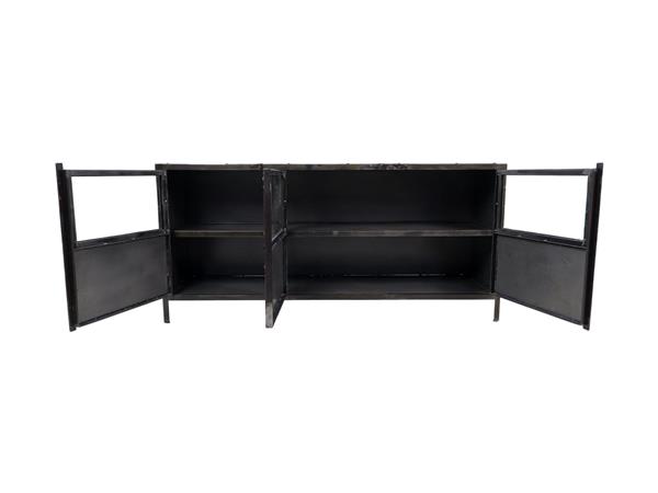 Grote foto dressoir brooklyn 150x40x70 grijs metaal glas huis en inrichting overige