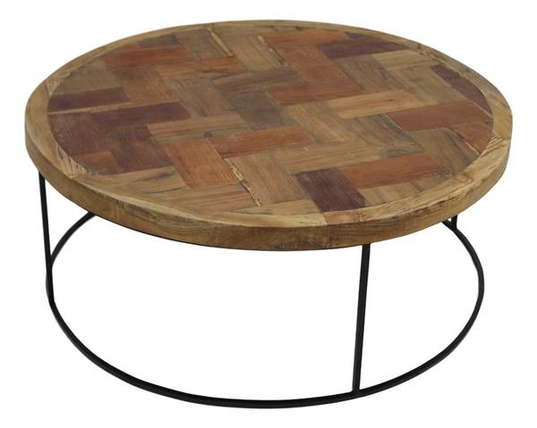 Grote foto salontafel mozaiek 80 cm teak ijzer huis en inrichting eettafels