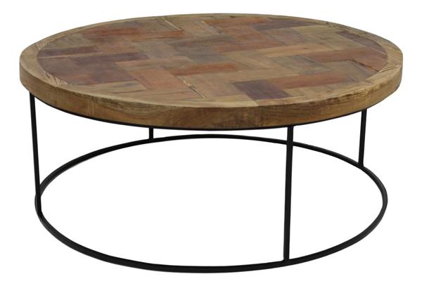 Grote foto salontafel mozaiek 80 cm teak ijzer huis en inrichting eettafels