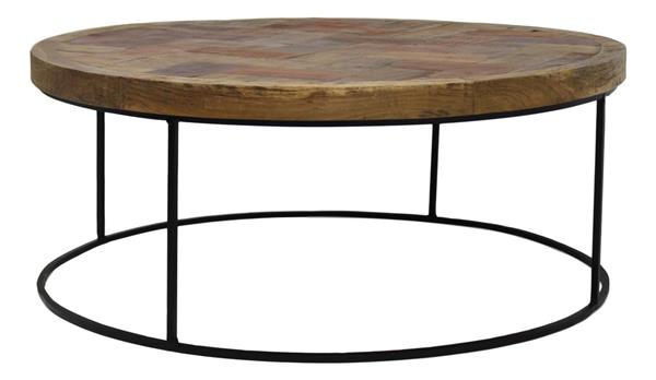 Grote foto salontafel mozaiek 80 cm teak ijzer huis en inrichting eettafels