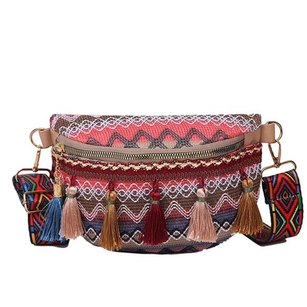 Grote foto fringed tassel waist bag for women fanny pack hip shoulder crossbody handbag sieraden tassen en uiterlijk damestassen
