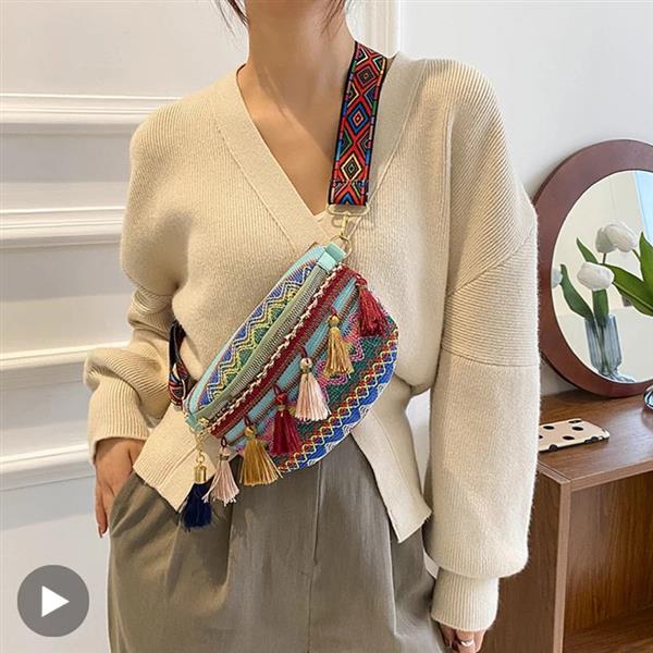 Grote foto fringed tassel waist bag for women fanny pack hip shoulder crossbody handbag sieraden tassen en uiterlijk damestassen