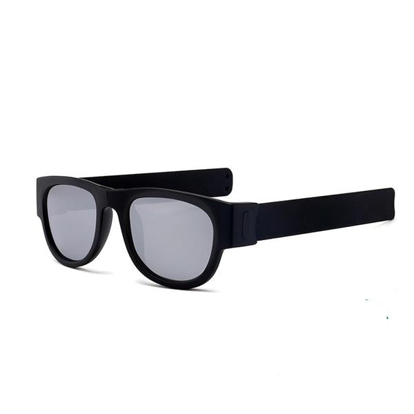 Grote foto nieuwigheid opvouwbare zonnebril met opbergdoos gepolariseerde spiegelglazen klap polsband tinten kleding dames sieraden