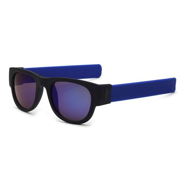 Grote foto nieuwigheid opvouwbare zonnebril met opbergdoos gepolariseerde spiegelglazen klap polsband tinten kleding dames sieraden