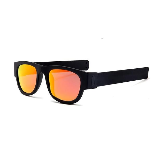 Grote foto nieuwigheid opvouwbare zonnebril met opbergdoos gepolariseerde spiegelglazen klap polsband tinten kleding dames sieraden