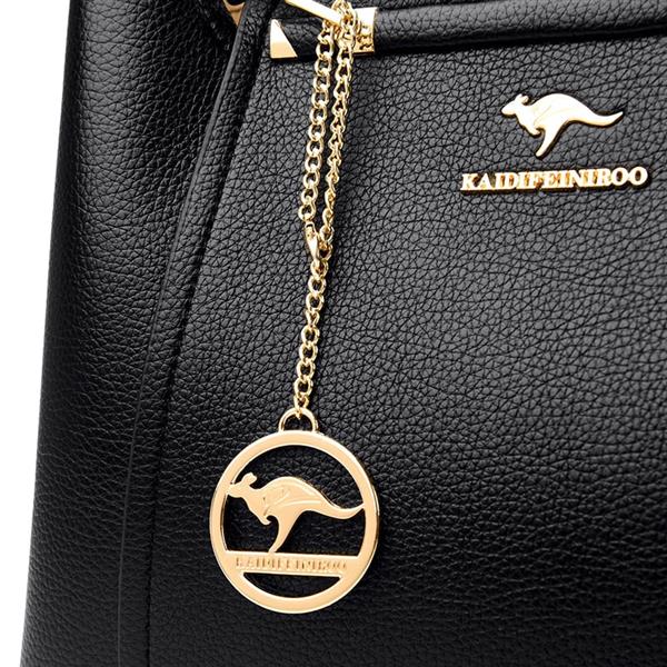Grote foto zachte lederen handtas voor dames luxe designer 3 laags schoudertas sieraden tassen en uiterlijk damestassen