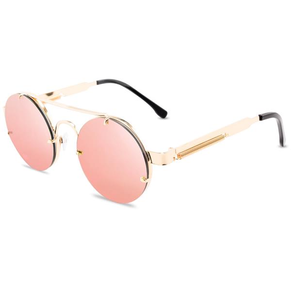 Grote foto classic gothic steampunk sunglasses unisex retro round metal frame glasses uv400 kleding dames sieraden