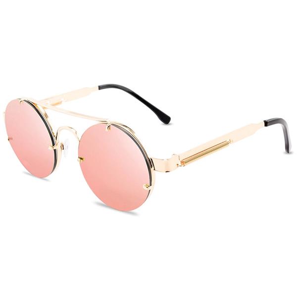 Grote foto classic gothic steampunk sunglasses unisex retro round metal frame glasses uv400 kleding dames sieraden