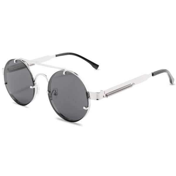 Grote foto classic gothic steampunk sunglasses unisex retro round metal frame glasses uv400 kleding dames sieraden
