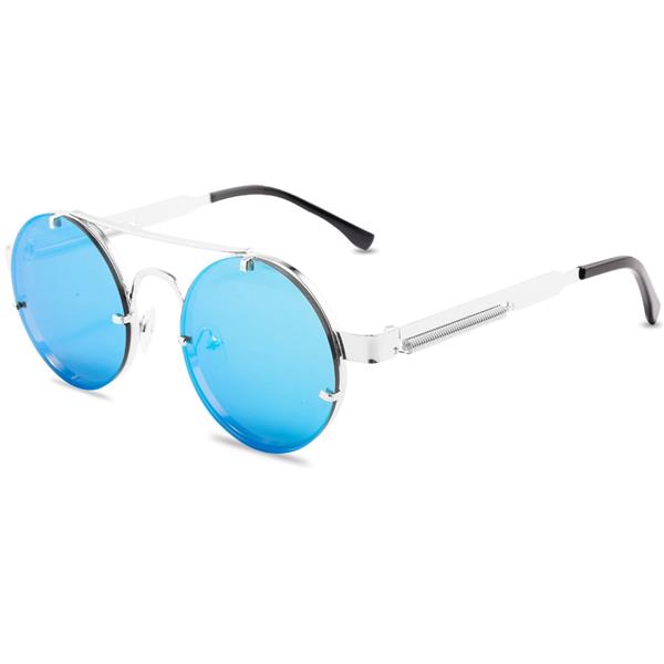 Grote foto classic gothic steampunk sunglasses unisex retro round metal frame glasses uv400 kleding dames sieraden