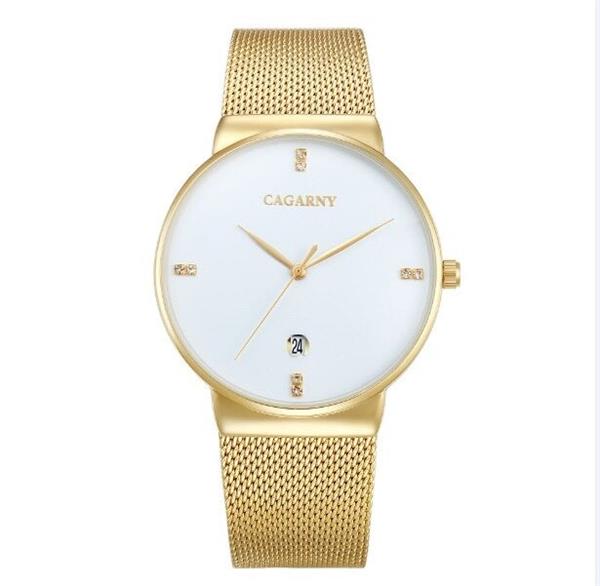 Grote foto luxe kristal quartz horloge voor heren waterdicht gouden polshorloge roestvrij stalen klok kleding dames horloges