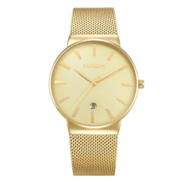 Grote foto luxe kristal quartz horloge voor heren waterdicht gouden polshorloge roestvrij stalen klok kleding dames horloges