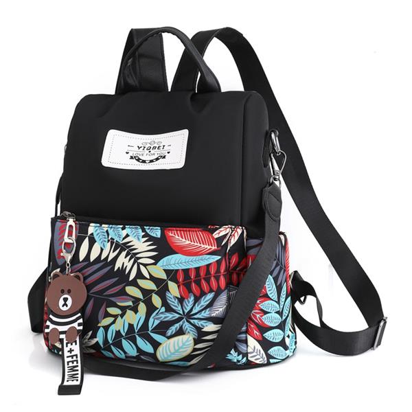 Grote foto plant print backpack for women colorful nylon student bag sieraden tassen en uiterlijk rugtassen