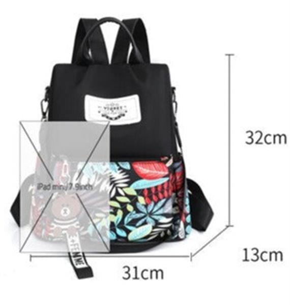 Grote foto plant print backpack for women colorful nylon student bag sieraden tassen en uiterlijk rugtassen