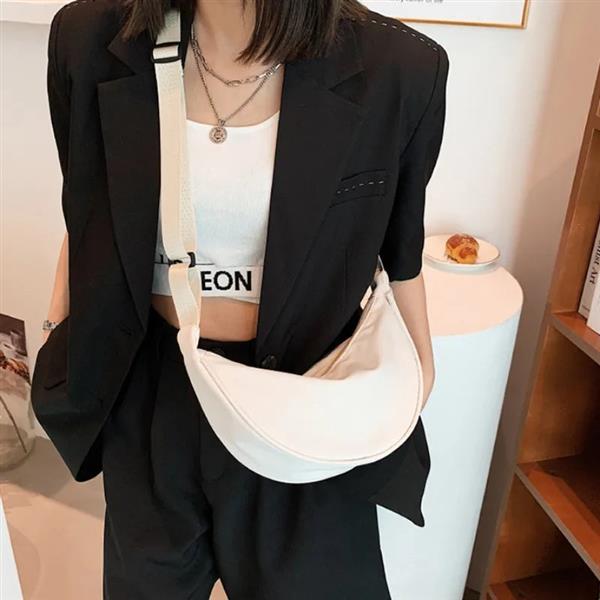 Grote foto solid color shoulder bag for women polyester crossbody satchel chest handbag sieraden tassen en uiterlijk damestassen