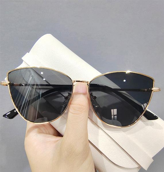 Grote foto cat eye sunglasses for women vintage design metal frame glasses kleding dames sieraden