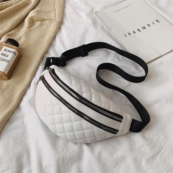 Grote foto plaid waist bag for women pu leather crossbody shoulder fanny pack hip purse sieraden tassen en uiterlijk damestassen