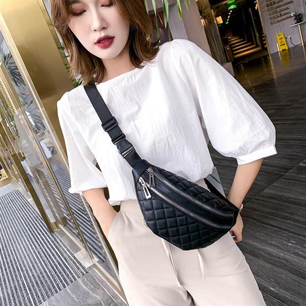 Grote foto plaid waist bag for women pu leather crossbody shoulder fanny pack hip purse sieraden tassen en uiterlijk damestassen