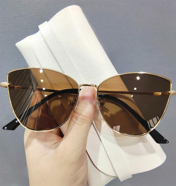 Grote foto cat eye sunglasses for women vintage design metal frame glasses kleding dames sieraden