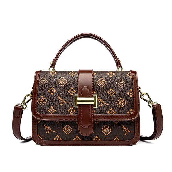 Grote foto luxury fashion bag pu leather retro print crossbody shoulder bag women girls sieraden tassen en uiterlijk damestassen