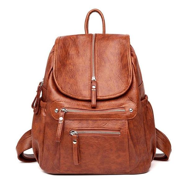 Grote foto vintage pu leren rugzak voor dames schoudertas voor reisschool mochilas met rits sieraden tassen en uiterlijk rugtassen