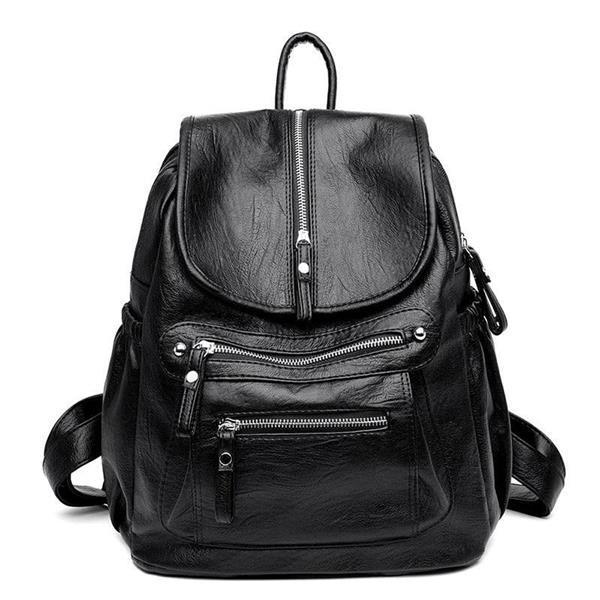 Grote foto vintage pu leren rugzak voor dames schoudertas voor reisschool mochilas met rits sieraden tassen en uiterlijk rugtassen