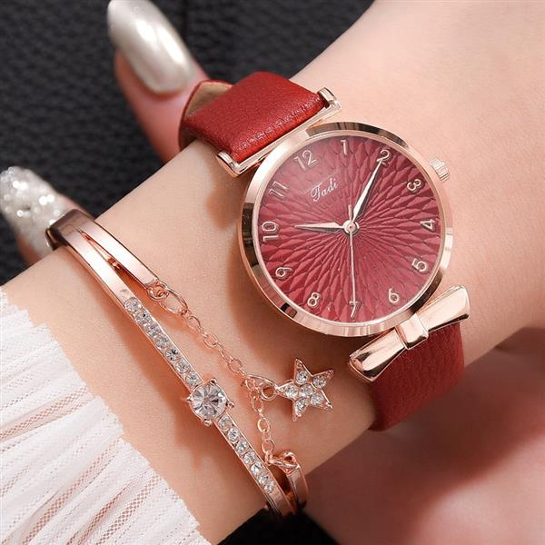 Grote foto luxe horloge met armband voor dames quartz horloge met magnetische leren band kleding dames horloges