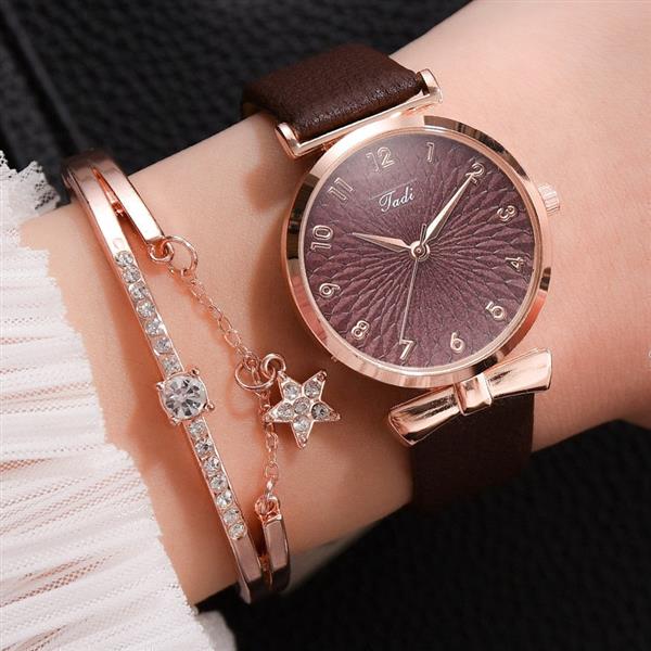 Grote foto luxe horloge met armband voor dames quartz horloge met magnetische leren band kleding dames horloges