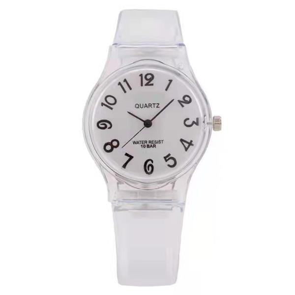 Grote foto transparante candy jelly watch dames waterdicht siliconen quartzent polshorloge kleding dames horloges