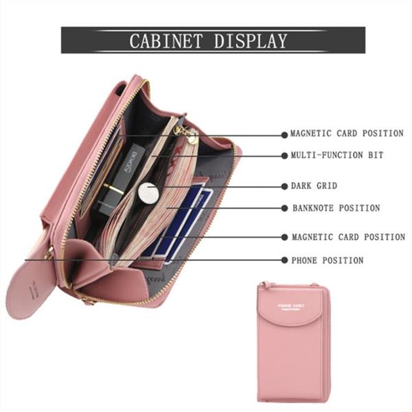 Grote foto multifunctionele portemonnee voor dames pu lederen mobiele telefoon portemonnee tas kaart paspoort kleding dames sieraden