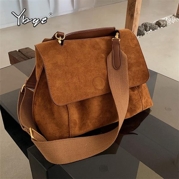 Grote foto schoudertas met klep en brede riem nubuck pu leer vintage handtas met grote capaciteit sieraden tassen en uiterlijk damestassen