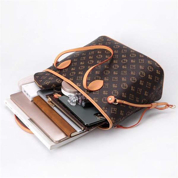 Grote foto card suits print shopping tote bag met pouch schouder handtas grote capaciteit voor dames sieraden tassen en uiterlijk damestassen
