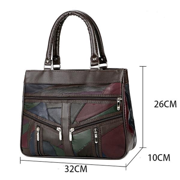 Grote foto leren handtas met handvat voor dames designer schoudertas met patchwork crossbody sieraden tassen en uiterlijk damestassen