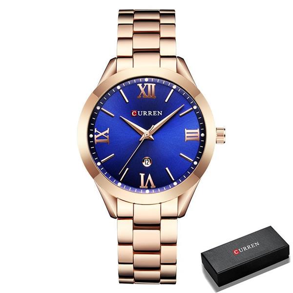 Grote foto luxe gouden horloge voor dames roestvrijstalen armband 3 atm quartz horloge polshorloge kleding dames horloges