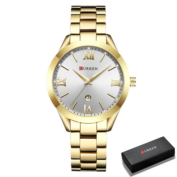 Grote foto luxe gouden horloge voor dames roestvrijstalen armband 3 atm quartz horloge polshorloge kleding dames horloges
