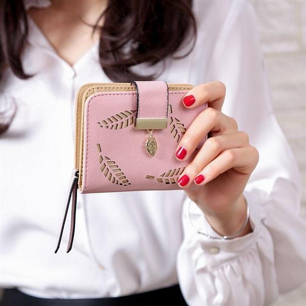 Grote foto mode bladeren patroon portemonnee voor dames pouch handtas pu lederen portemonnee munten kaarthoud kleding dames sieraden